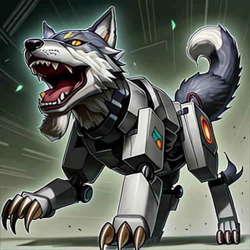 03799-853741318-a drawing of a robot wolf with its mouth open, a character portrait, inspired by BaiÅken Eishun, polycount, pokemon trading card.jpg